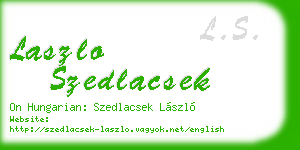 laszlo szedlacsek business card