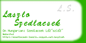 laszlo szedlacsek business card